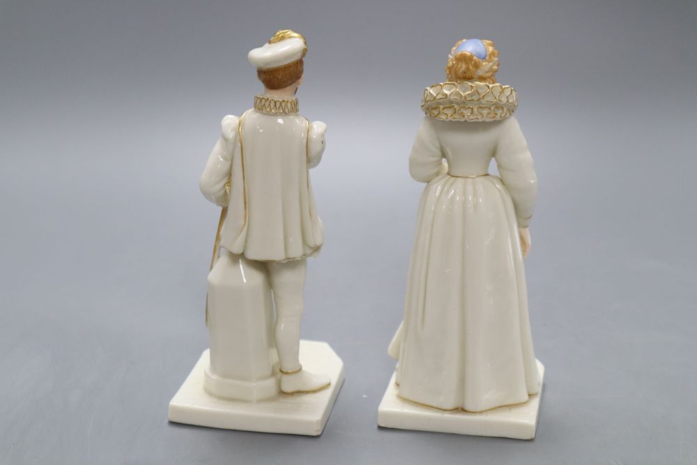 A pair of Royal Worcester figures, height 16cm